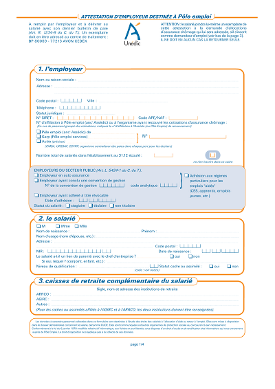 AE Pôle emploi - Formulaire officiel employeur pour Pôle emploi