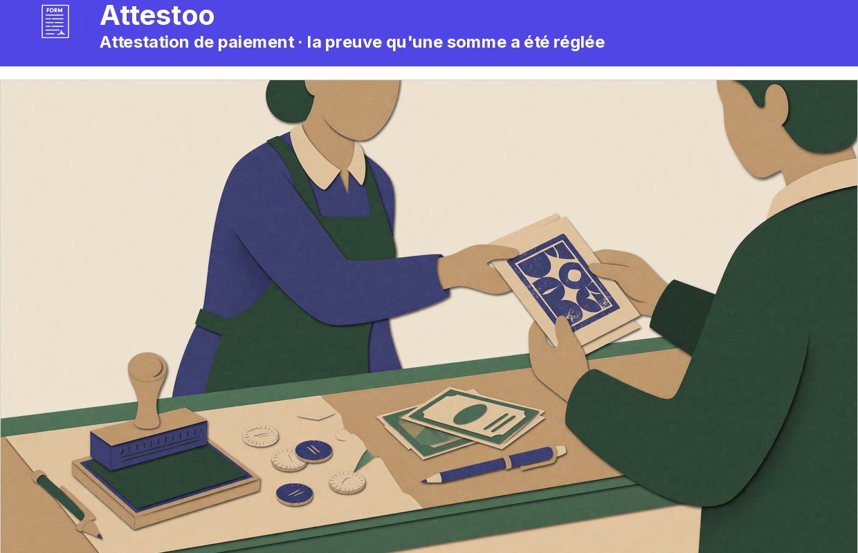 Attestation de paiement : un reçu remis au client au comptoir