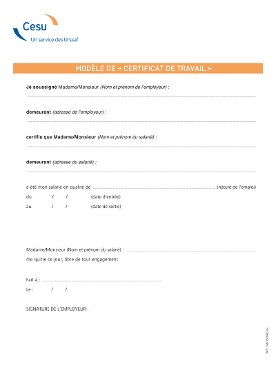 Certificat de travail - Modèle de certificat indiquant le salarié libre de tout engagement