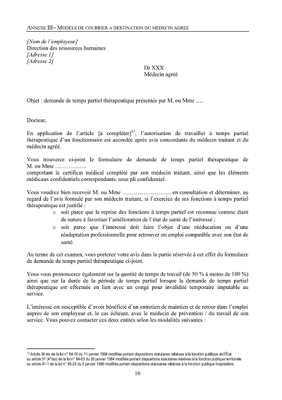 Courrier employeur - Lettre de l’employeur pour accord de TPT