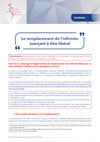 Fiche remplacement A4 - Réglementation et procédures du remplacement infirmier