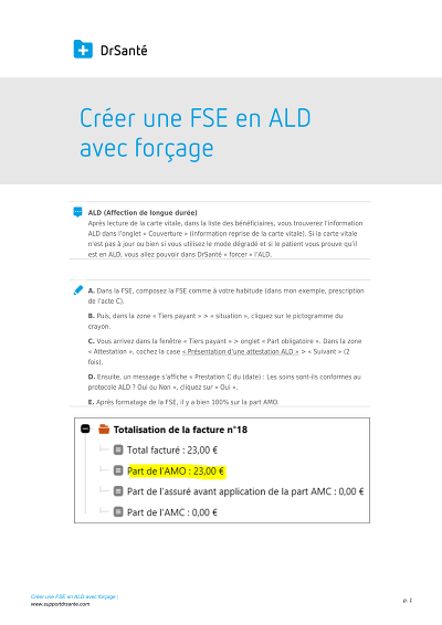 Forçage FSE ALD - Mode opératoire pour créer une FSE ALD avec attestation forcée
