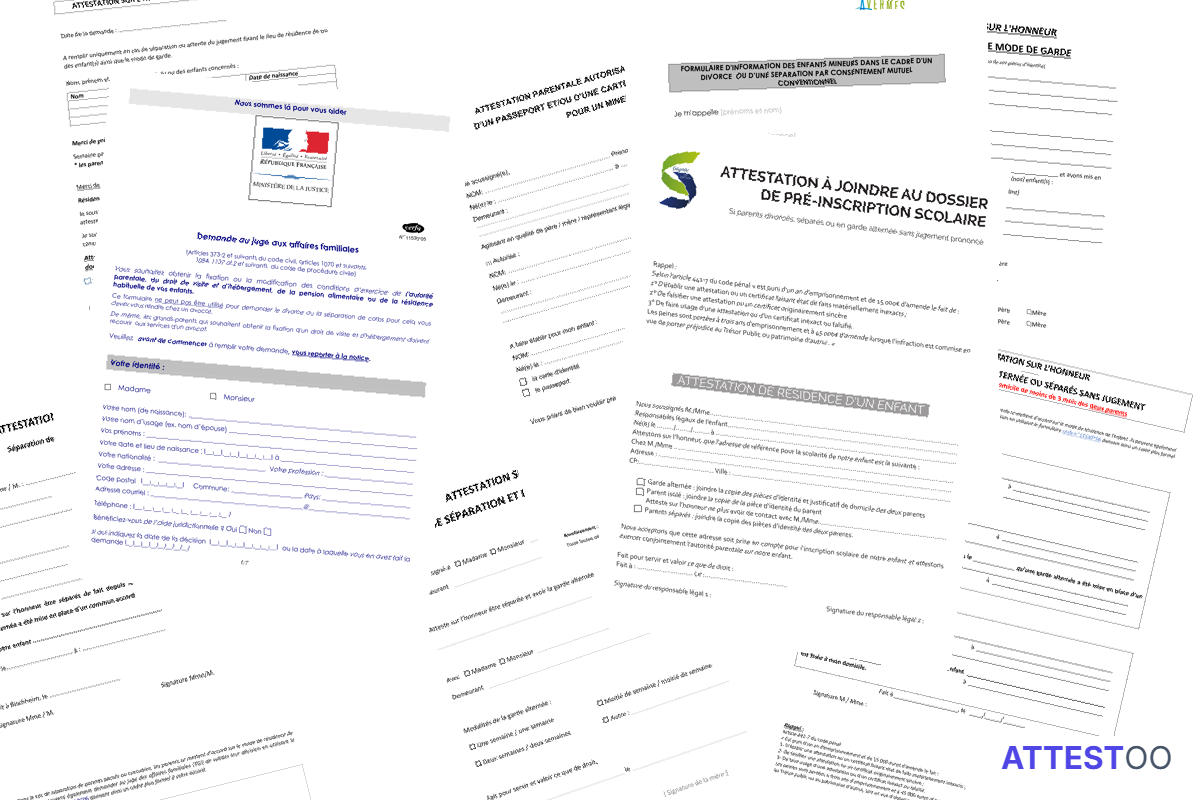 Modèle d'attestation d'accord amiable de garde d'enfants