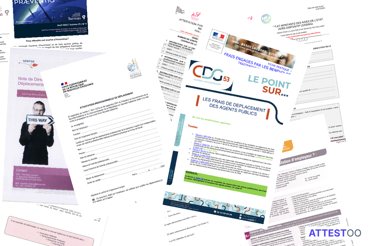 Modèle de demande/attestation d'avance sur frais professionnels