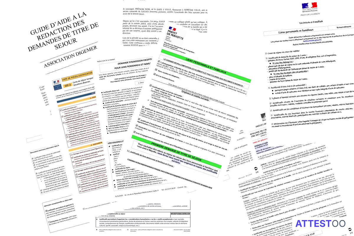 Modèle d'attestation de cercles amicaux