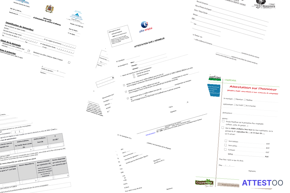 Modèle d'attestation de chiffre d'affaires