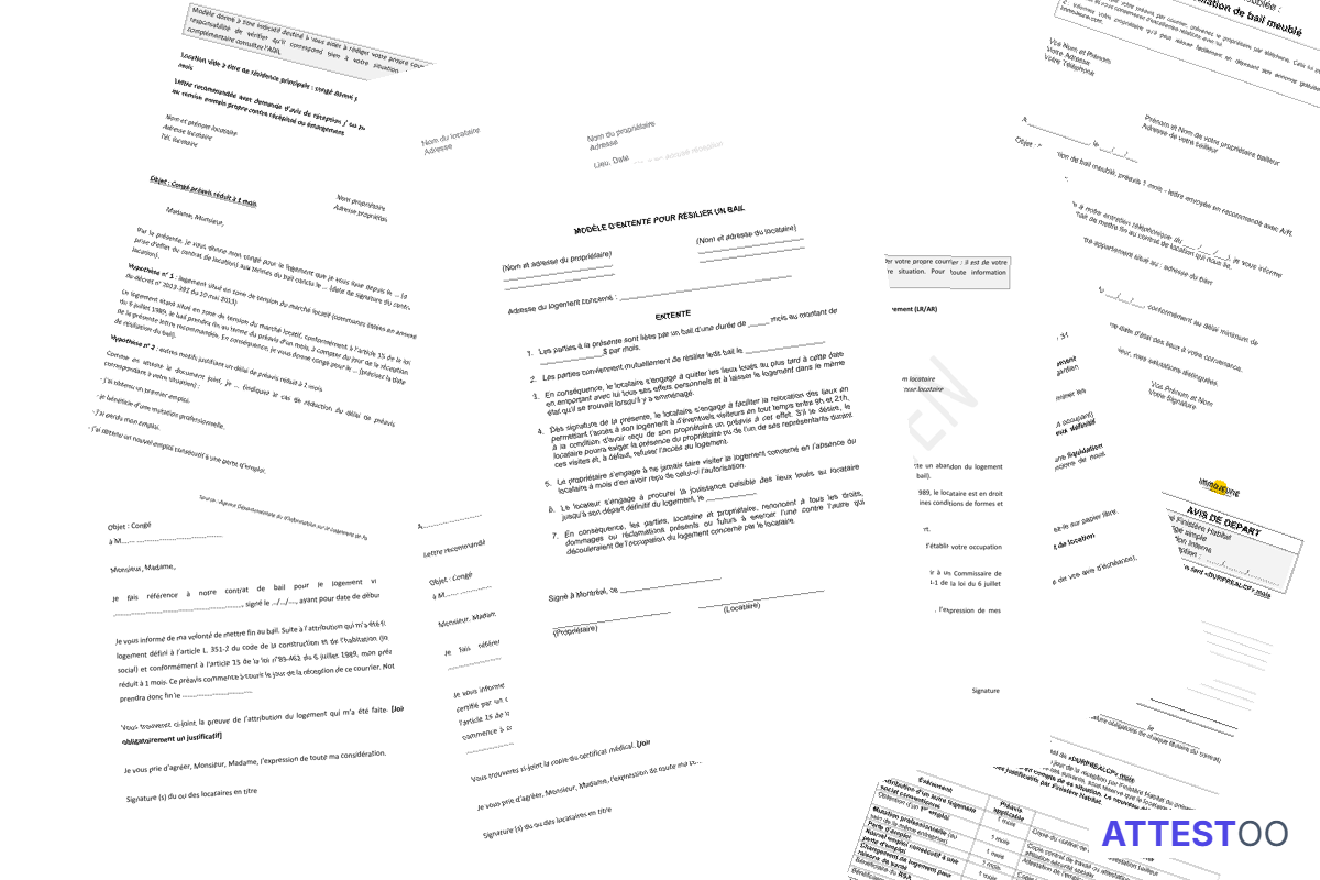 Modèle d'attestation de départ d'un locataire