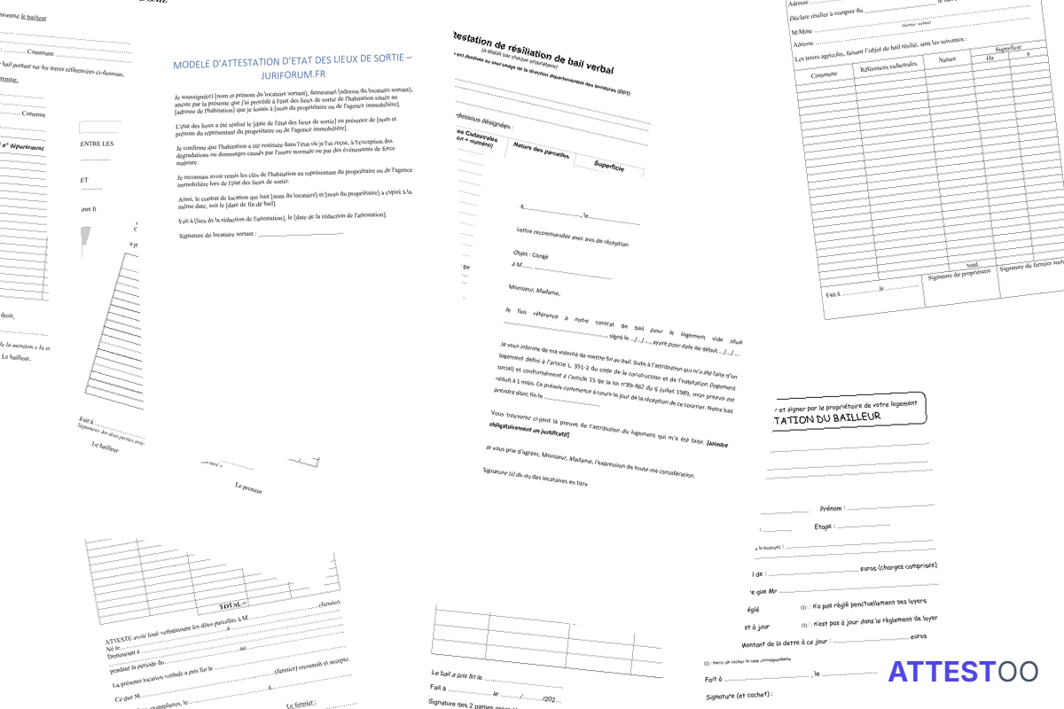 Modèle d'attestation de fin de bail