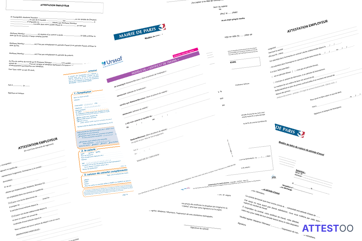 Modèle d'attestation de fin de période d'essai