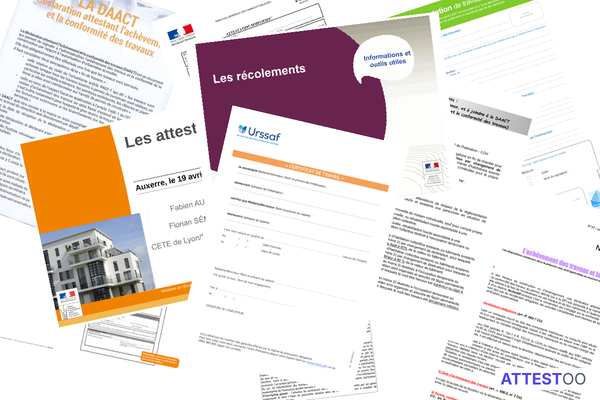 Modèle d'attestation de fin de travaux pour particulier
