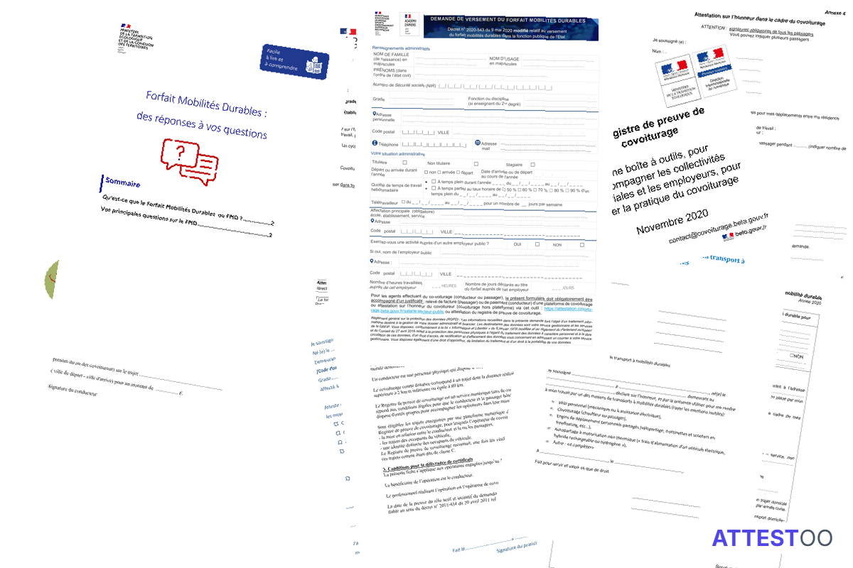 Modèle d'attestation sur l'honneur de covoiturage