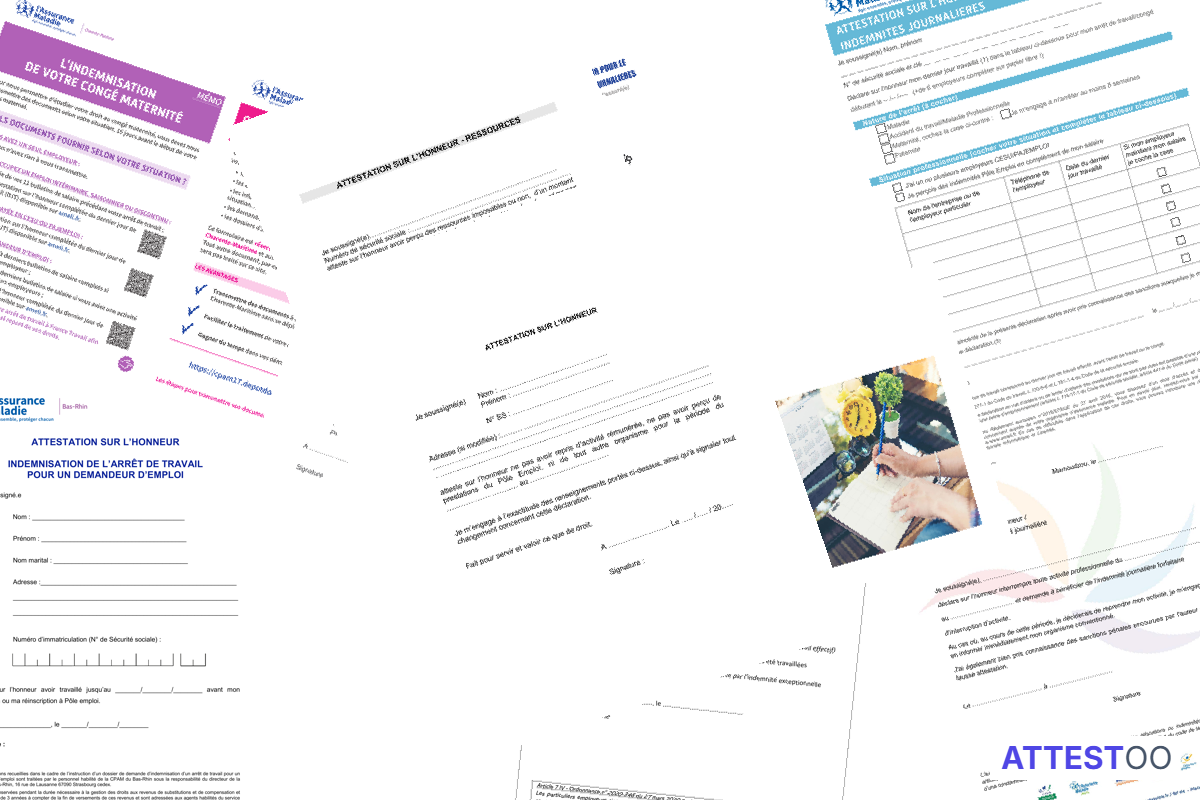 Modèle d'attestation sur l'honneur du dernier jour travaillé