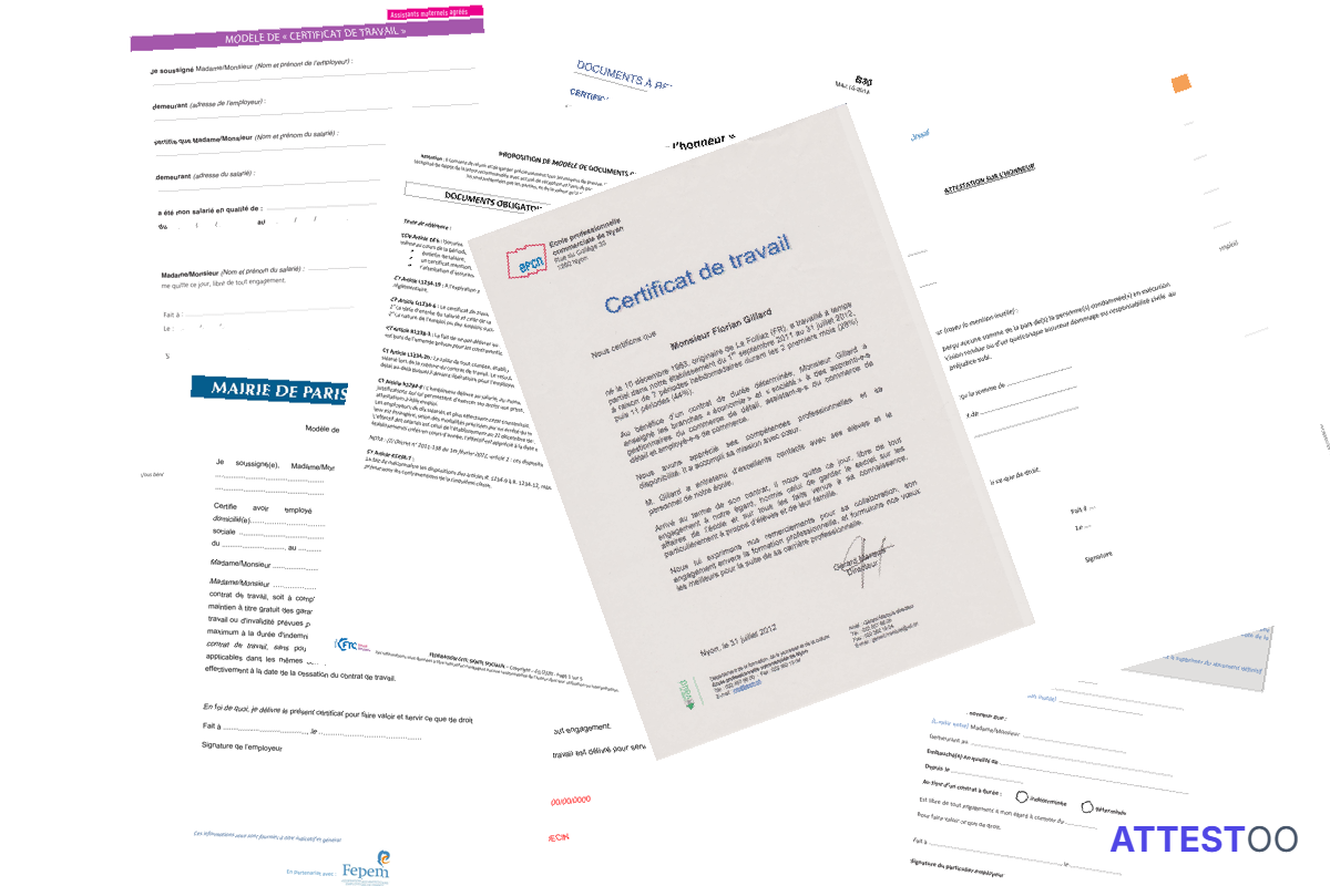 Modèle d'attestation libre de tout engagement professionnel