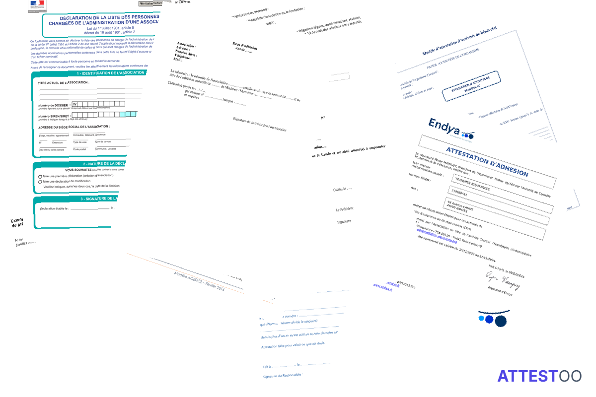 Modèle d'attestation de membre d'une association