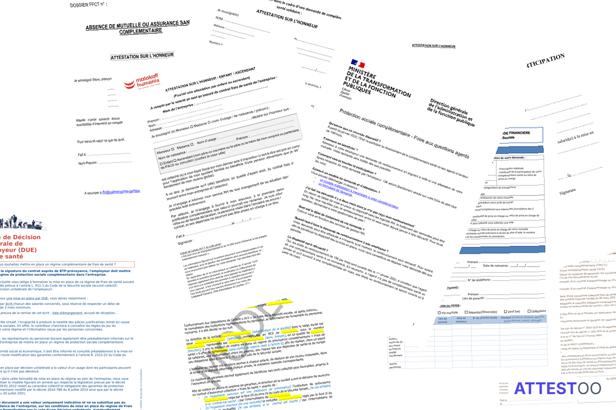 Modèle d'attestation de non-prise en charge par la mutuelle