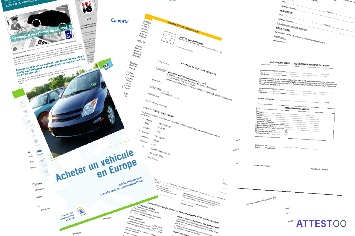 Modèle d'attestation de paiement en espèces pour une voiture
