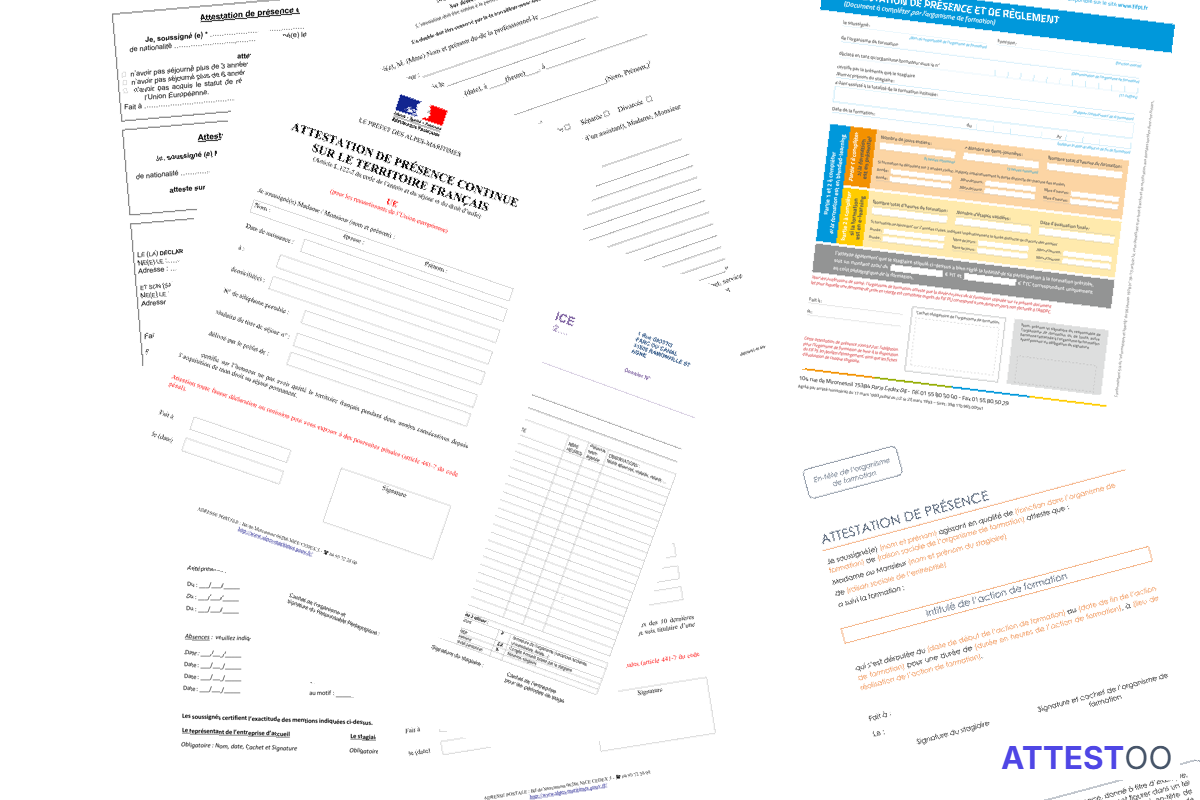 Modèle générique d'attestation de présence