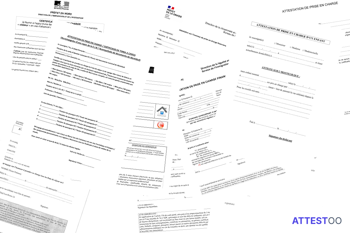 Modèle d'attestation de prise en charge parentale pour une demande de visa
