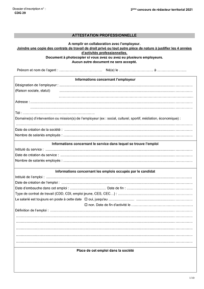 Modèle Attestation Pro - Atteste 4 ans d’activité professionnelle