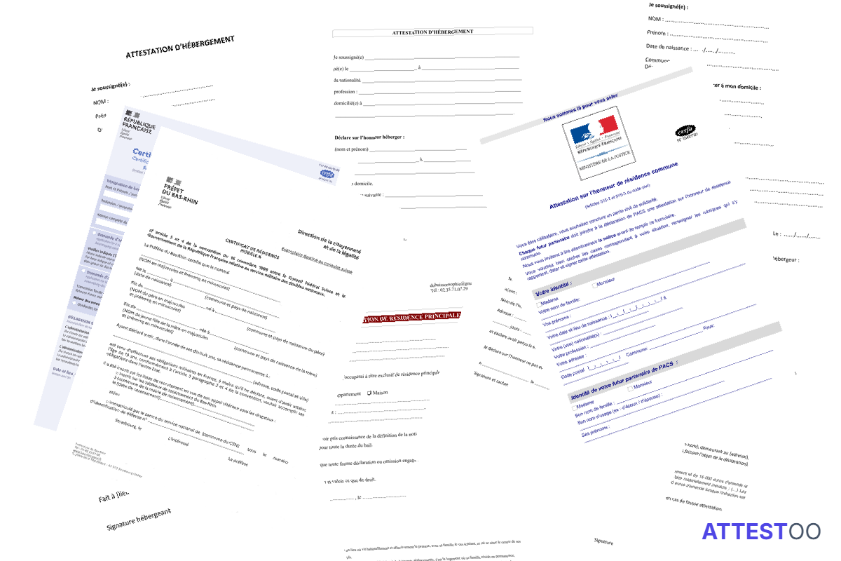 Modèle d'attestation de résidence (justificatif de domicile)