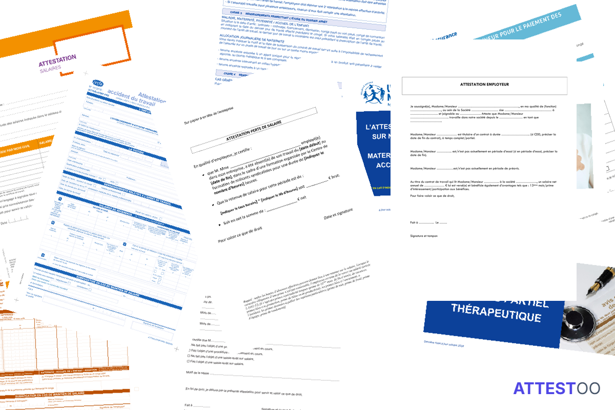 Modèle officiel d'attestation de salaire pour la CPAM (arrêt maladie)