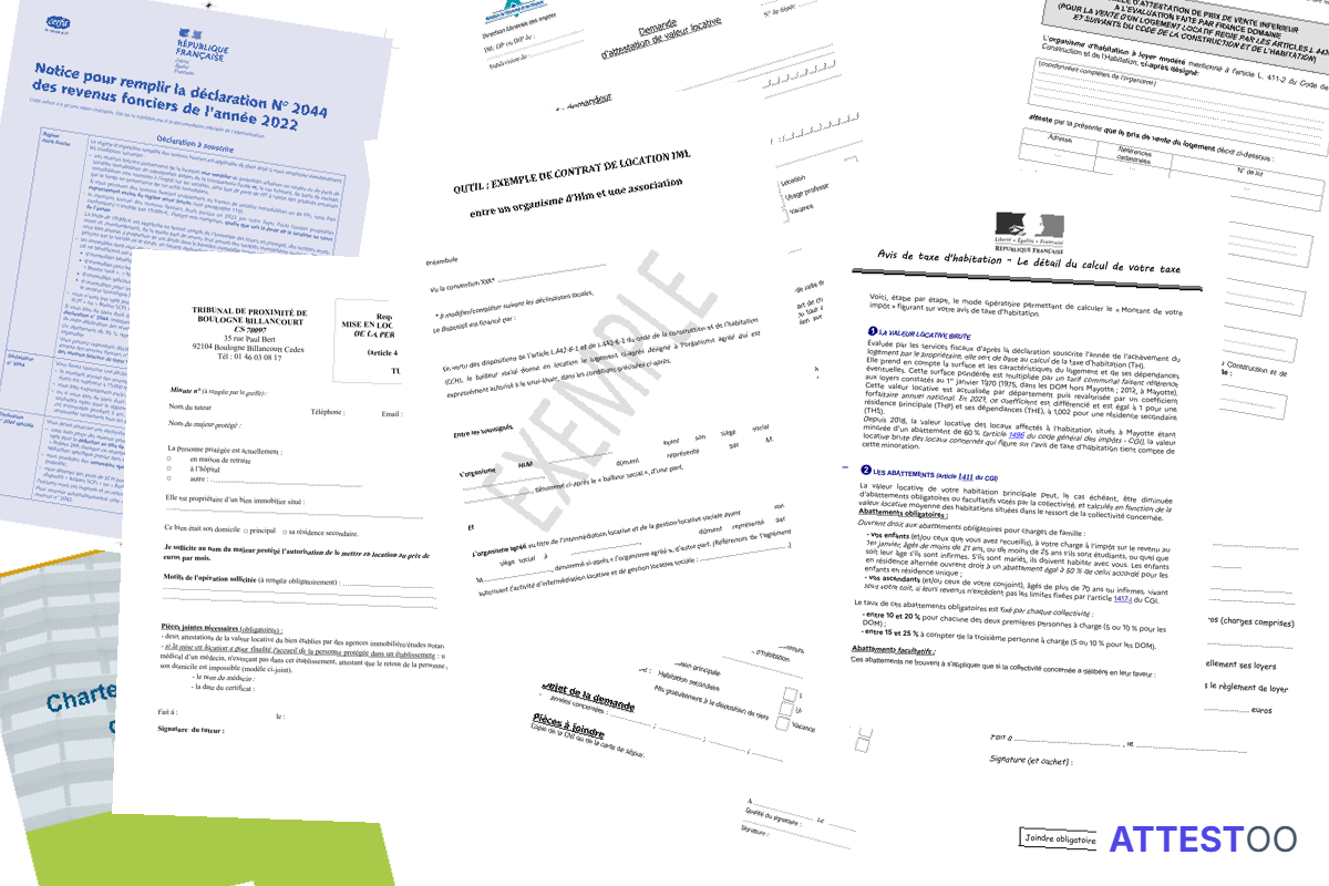 Modèle d'attestation de valeur locative d'un bien immobilier
