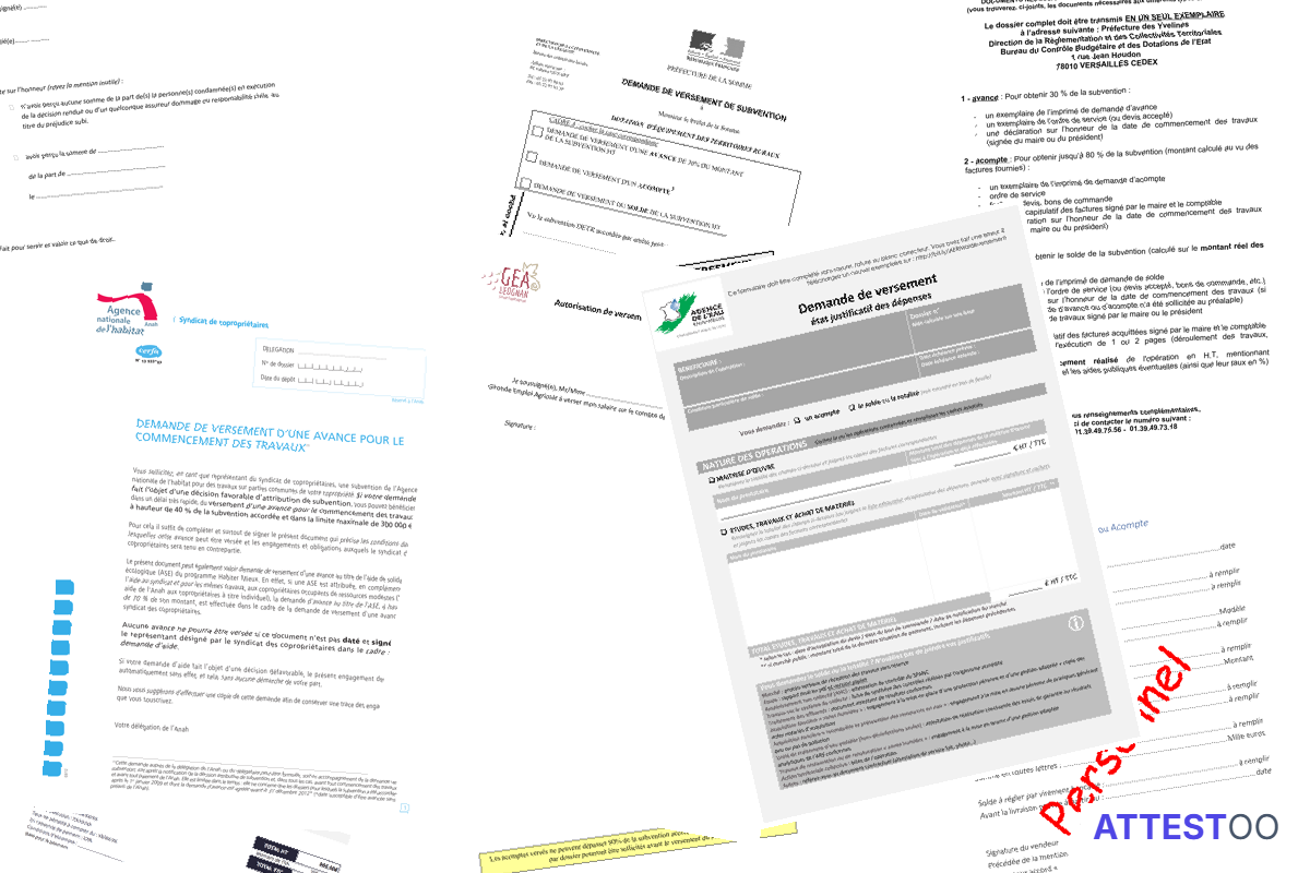 Modèle d'attestation de versement d'acompte ou reçu