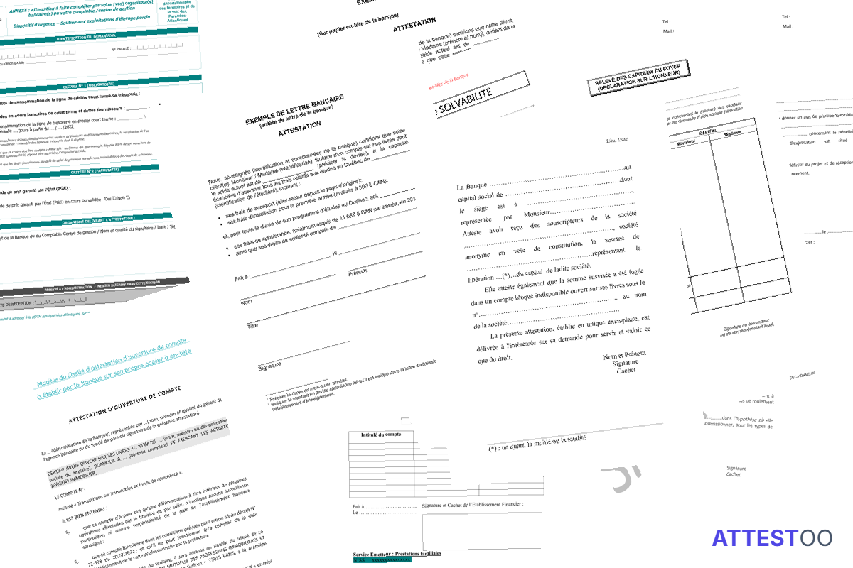 Modèle de demande d'attestation bancaire générique