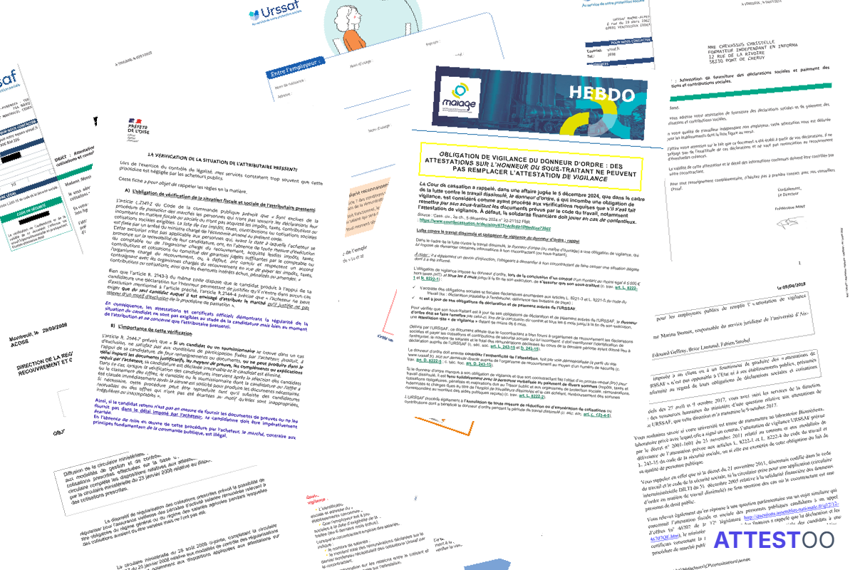 Information sur l'attestation de vigilance URSSAF