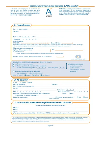 AE Pôle emploi - Formulaire officiel employeur pour Pôle emploi