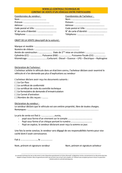 Contrat vente espèce - Contrat de vente précisant paiement espèces