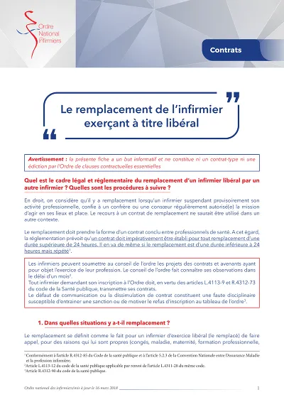 Fiche remplacement A4 - Réglementation et procédures du remplacement infirmier