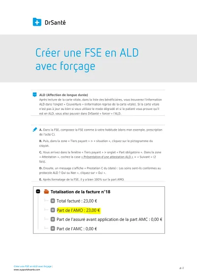 Forçage FSE ALD - Mode opératoire pour créer une FSE ALD avec attestation forcée