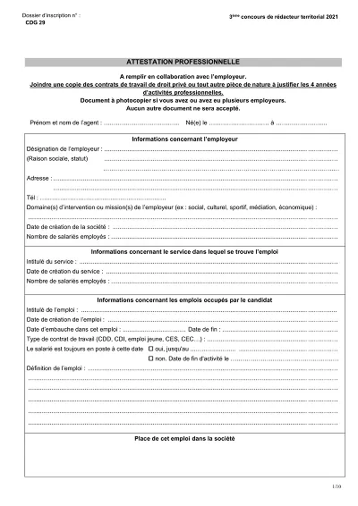 Modèle Attestation Pro - Atteste 4 ans d’activité professionnelle