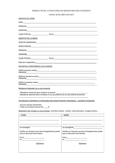 Separation scolaire - Détail séparation parents et prise en charge scolaire