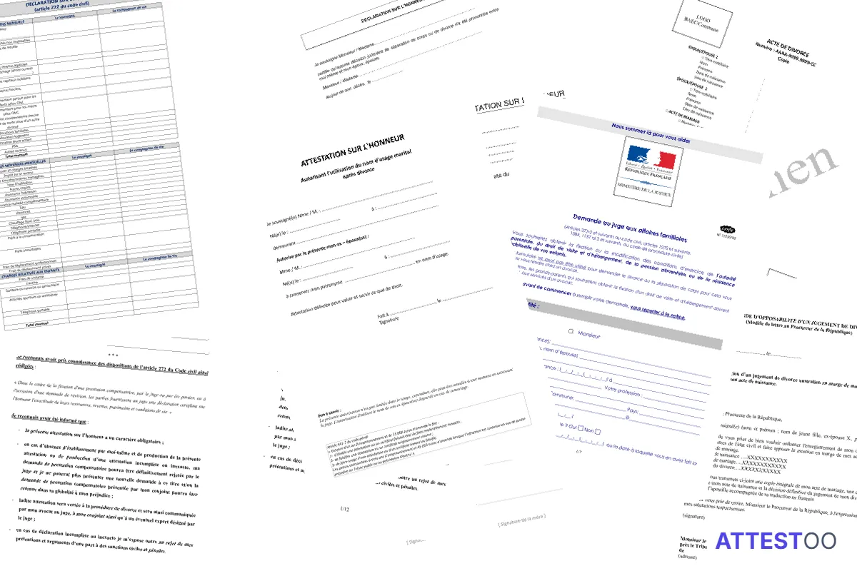 Information sur comment obtenir une attestation de divorce