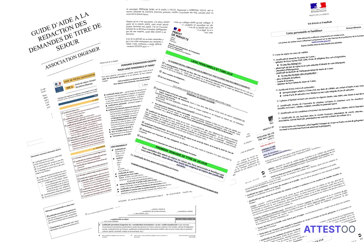 Modèle d'attestation de cercles amicaux