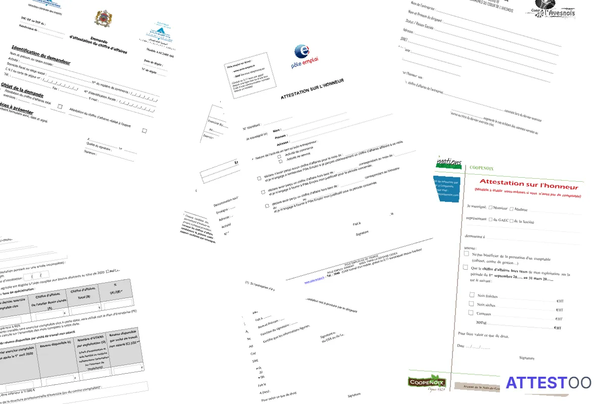 Modèle d'attestation de chiffre d'affaires