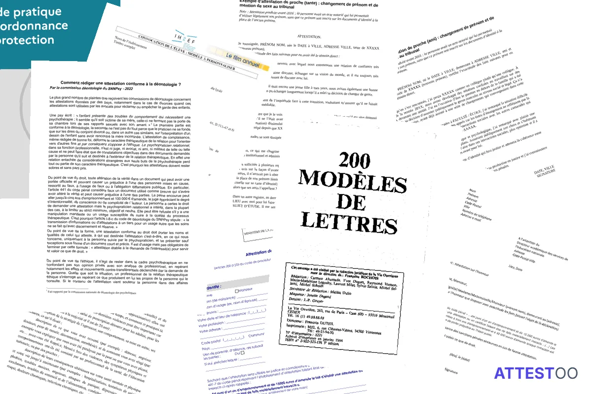 Modèle d'attestation pour défendre un ami (témoignage)