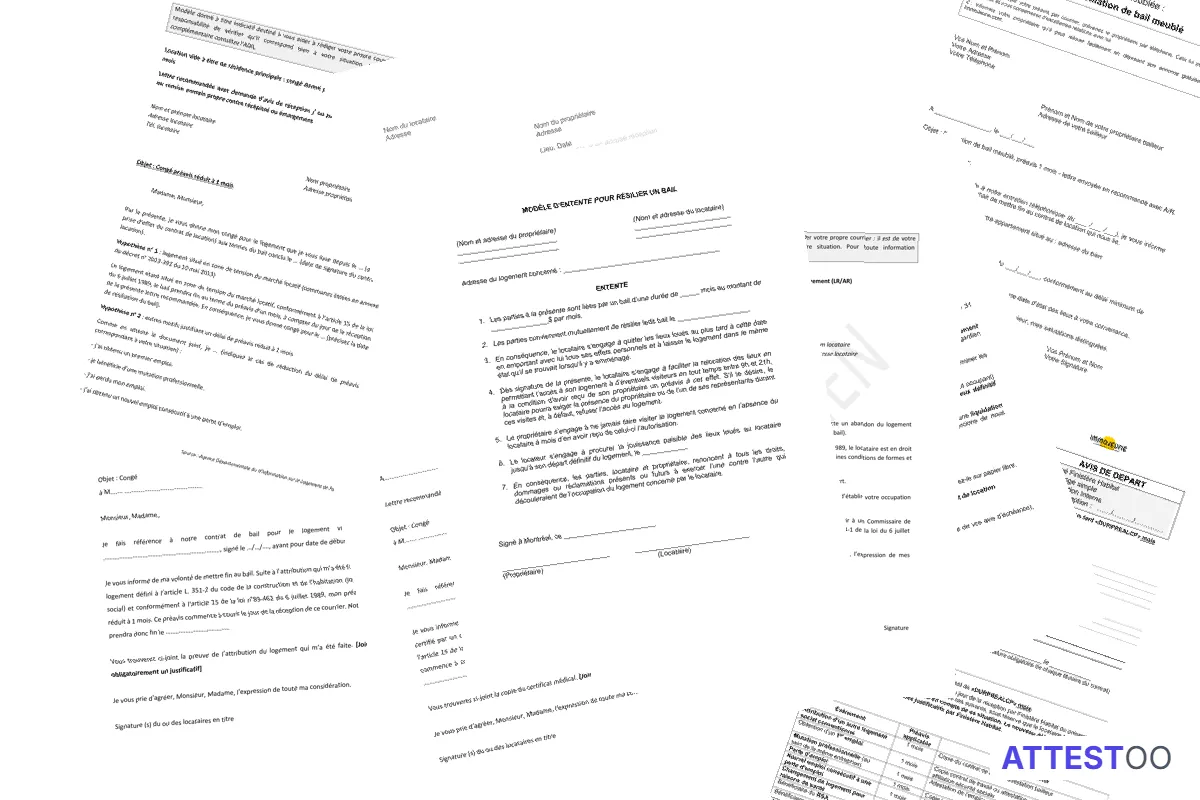 Modèle d'attestation de départ d'un locataire