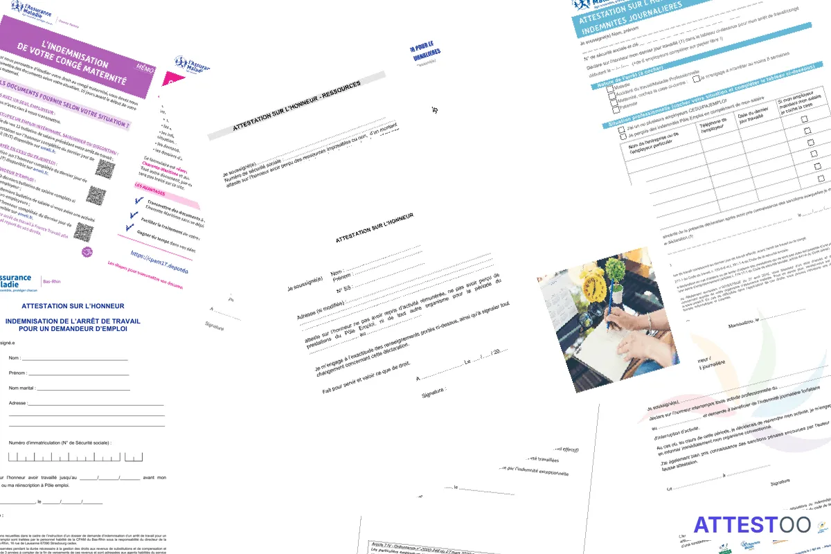 Modèle d'attestation sur l'honneur du dernier jour travaillé