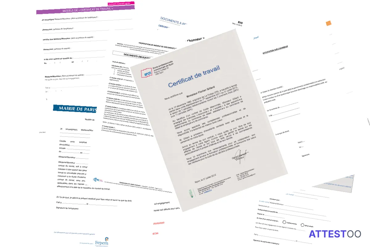 Modèle d'attestation libre de tout engagement professionnel