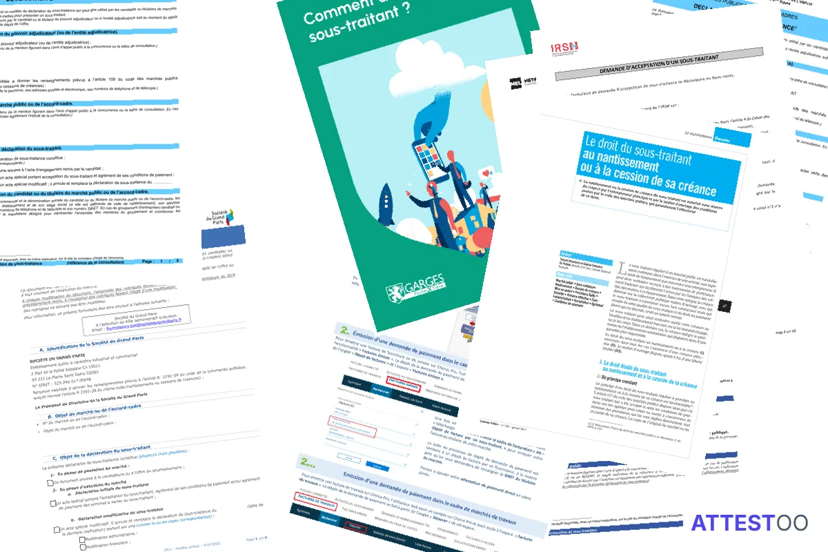 Modèle d'attestation de paiement direct d'un sous-traitant (marché public)