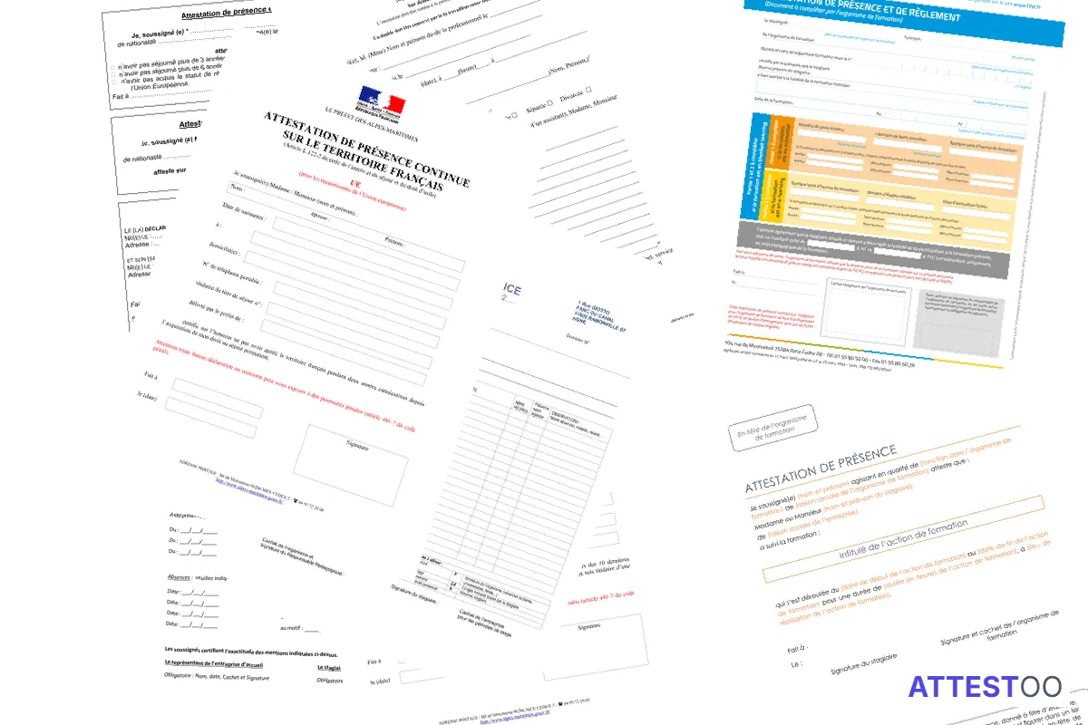 Modèle générique d'attestation de présence