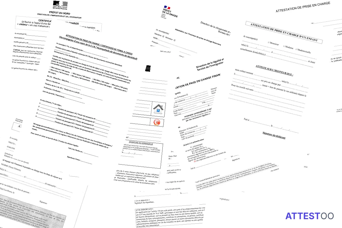 Modèle d'attestation de prise en charge parentale pour une demande de visa