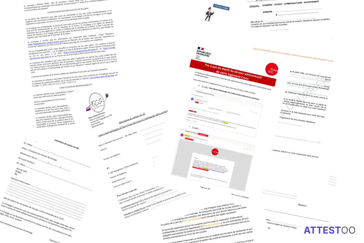 Modèle d'attestation de remise de clés en main propre