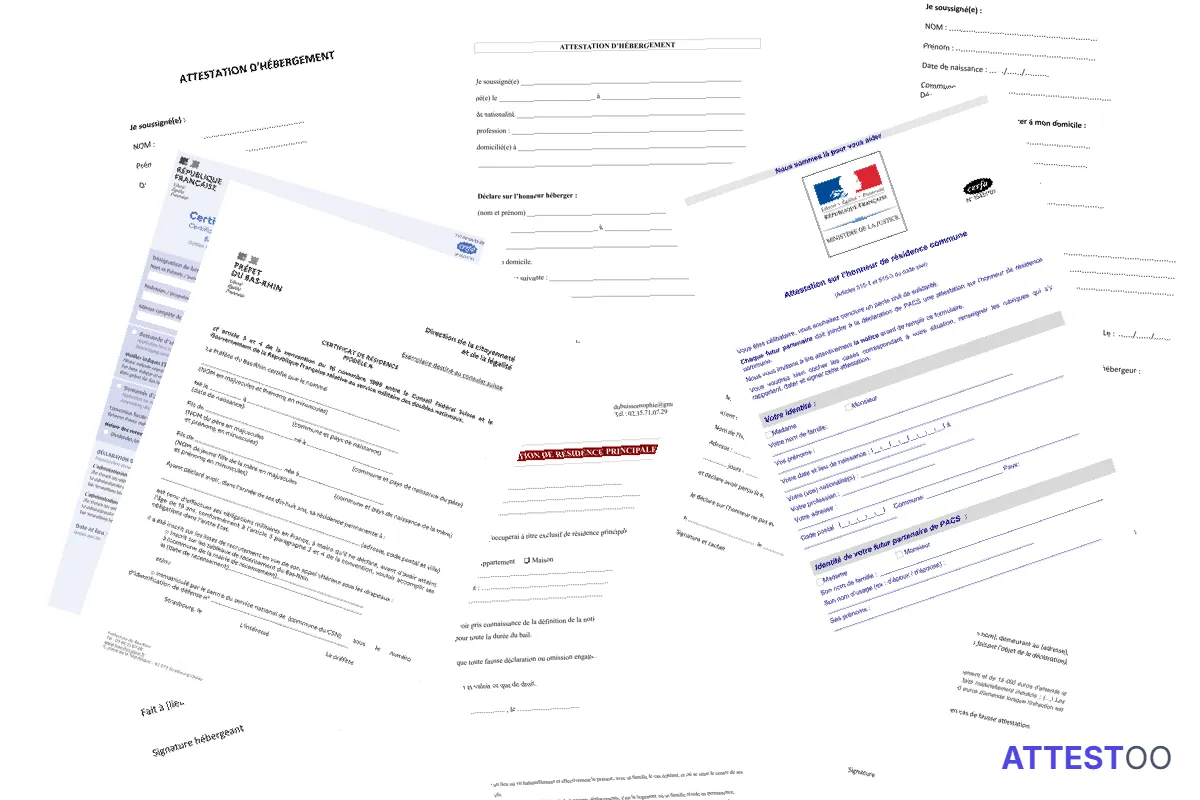 Modèle d'attestation de résidence (justificatif de domicile)