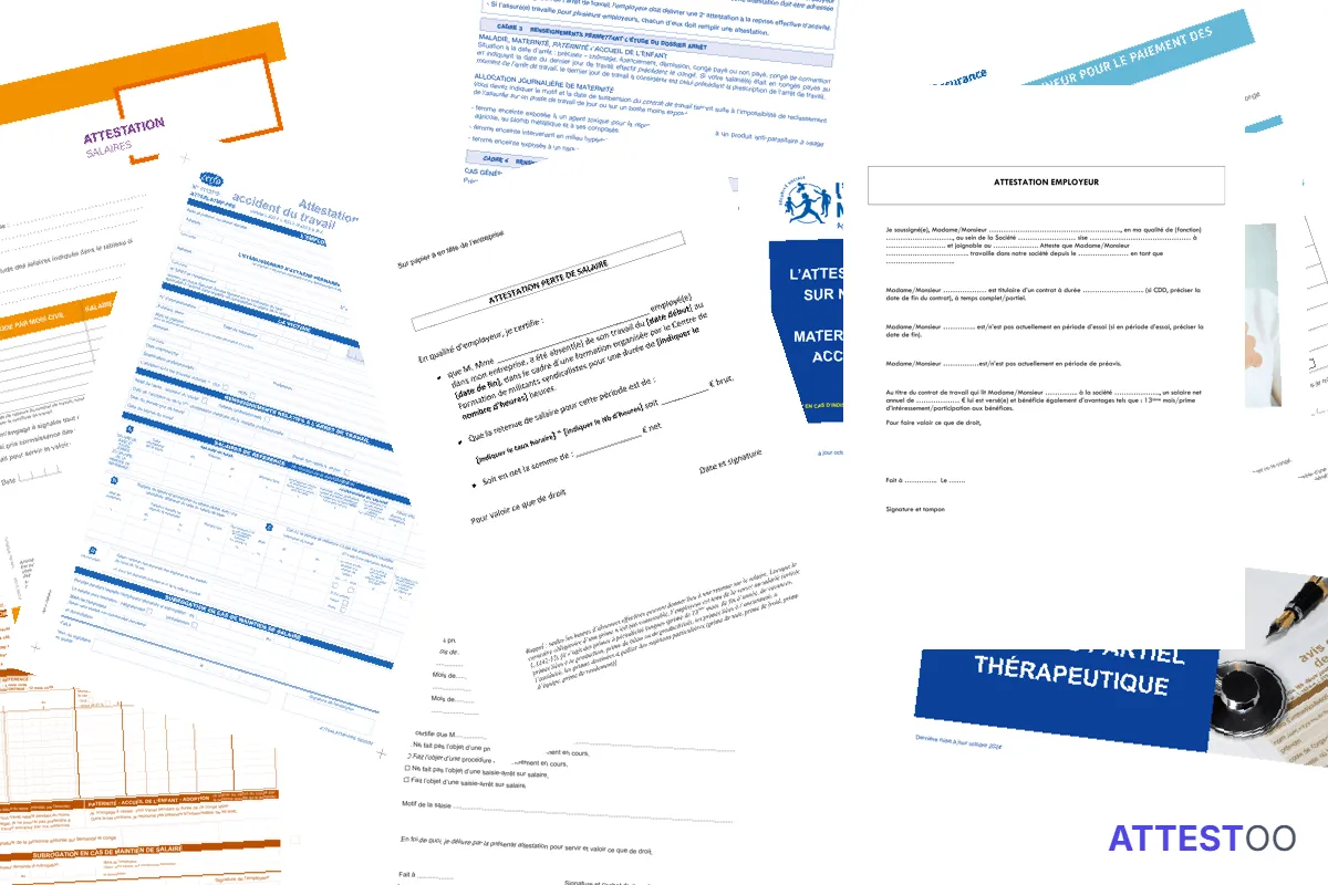 Modèle officiel d'attestation de salaire pour la CPAM (arrêt maladie)