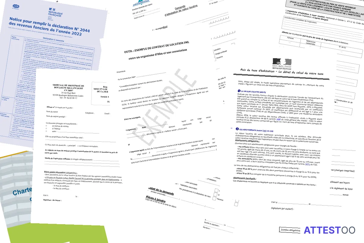 Modèle d'attestation de valeur locative d'un bien immobilier