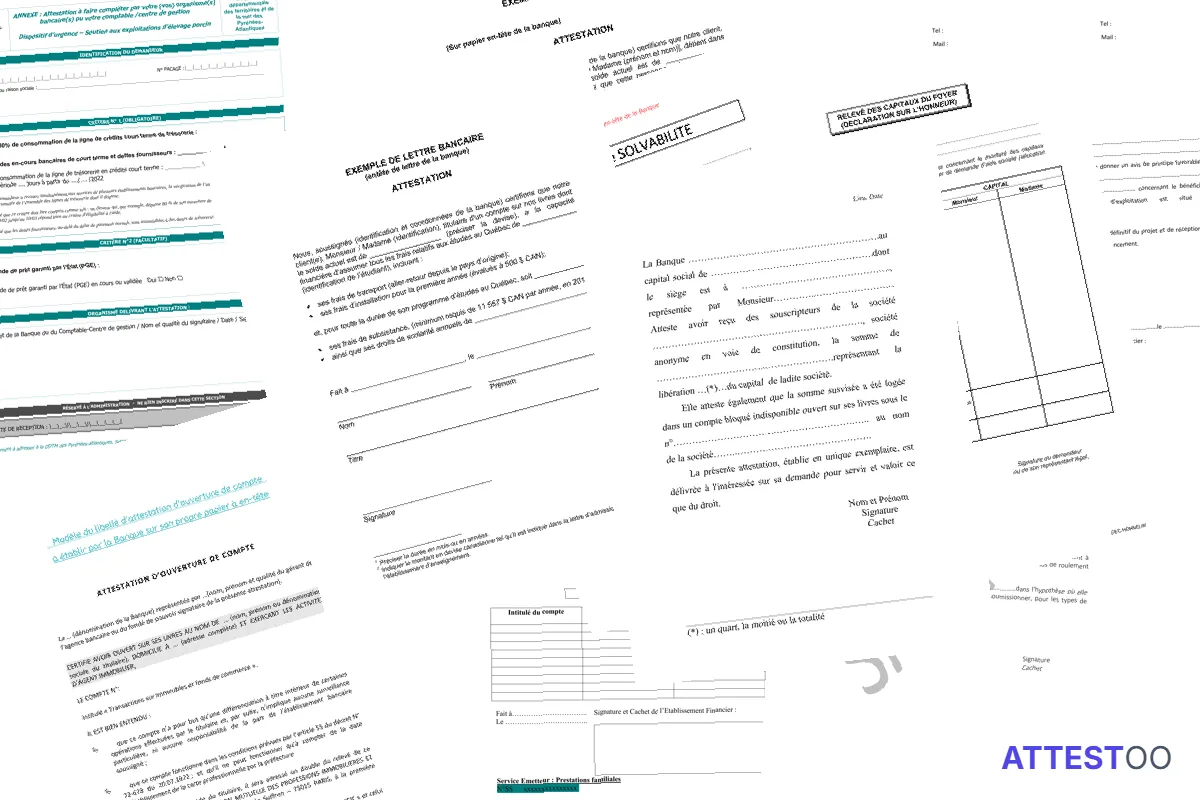 Modèle de demande d'attestation bancaire générique